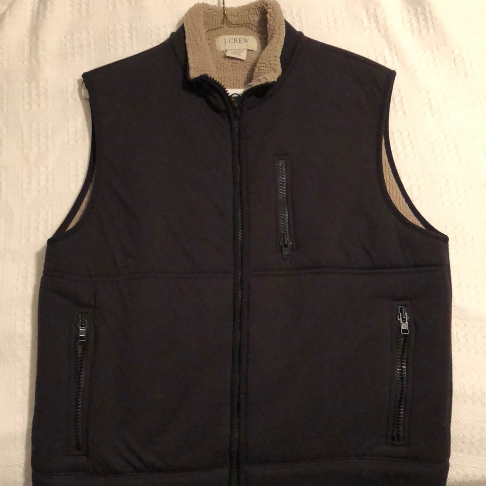 J. Crew fur vest.